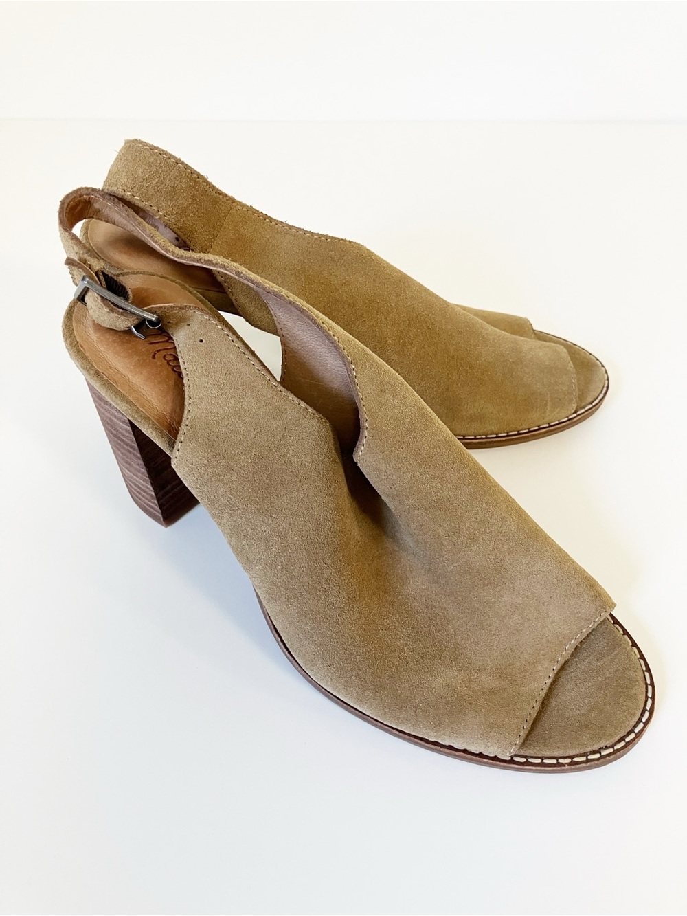 Madewell | Tan Suede Cary Sandal Heels 9 Minimalist Neutral Party Summer
